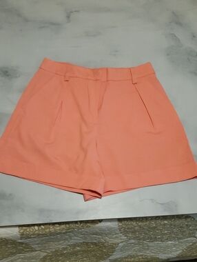Trina Turk Flamingo Pink High-Waist Tailored Shorts